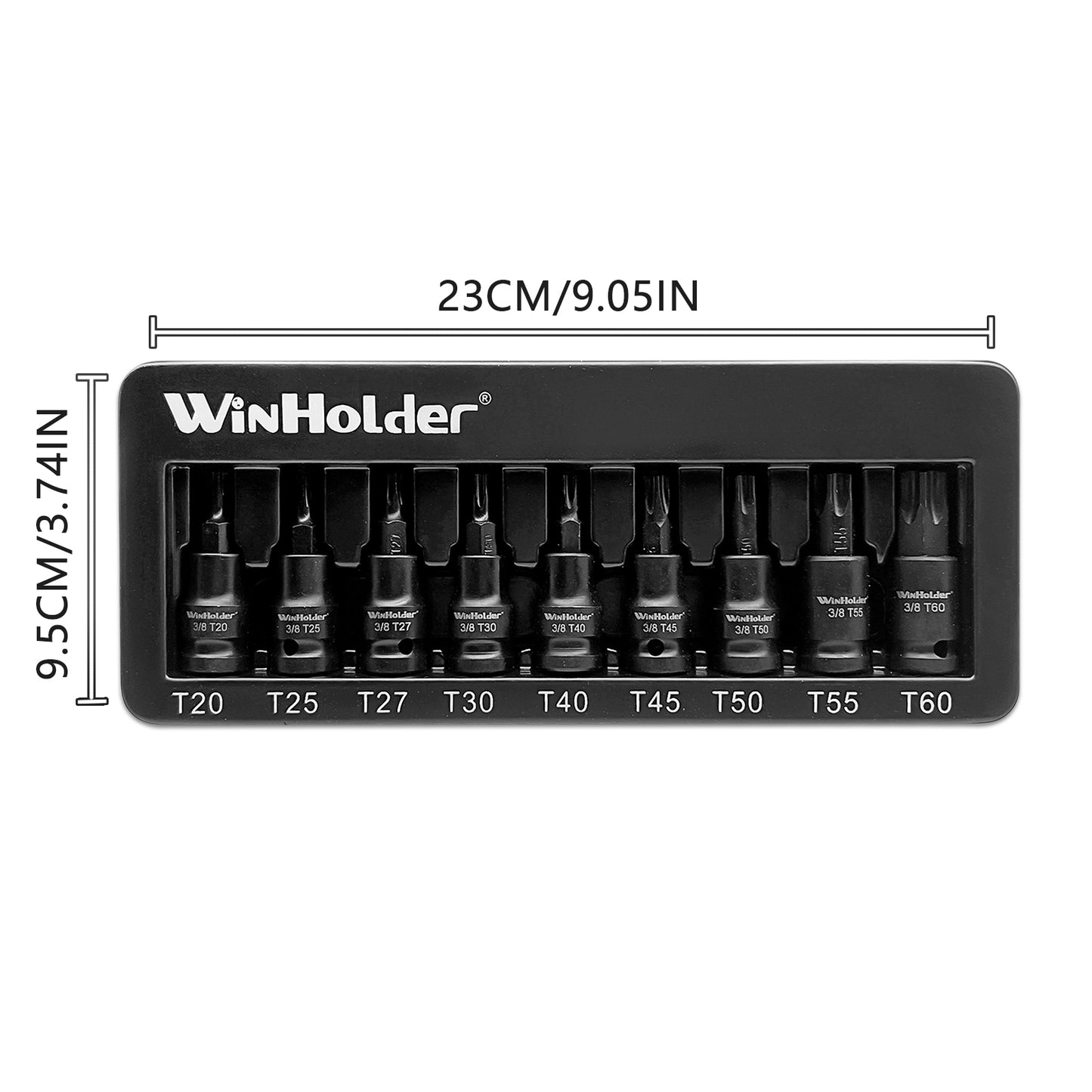 IMPACT TORX BIT Sockets Set 3/8" Dr T20 To T60