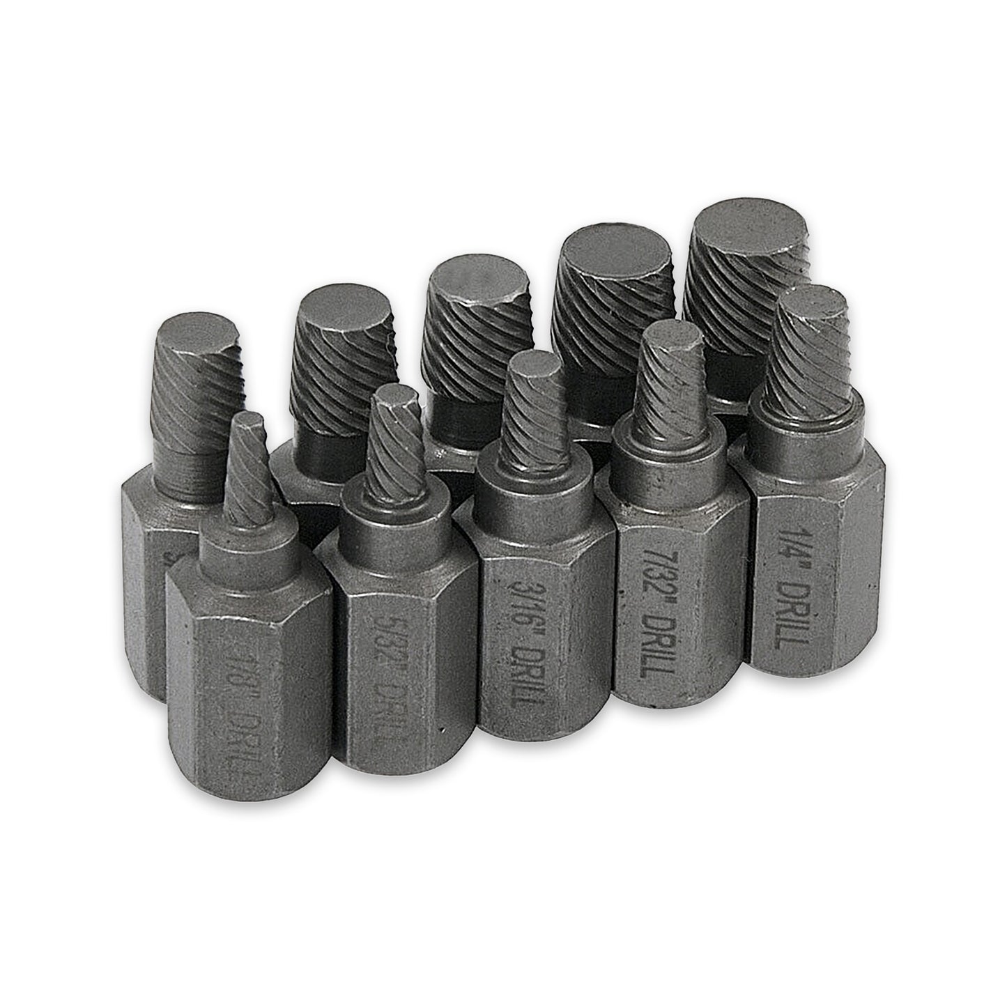 10pcs Screw Extractor Drill Bits Broken Damaged Bolt Stud Remover Set