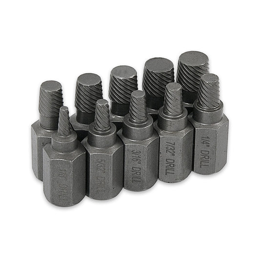 10pcs Screw Extractor Drill Bits Broken Damaged Bolt Stud Remover Set