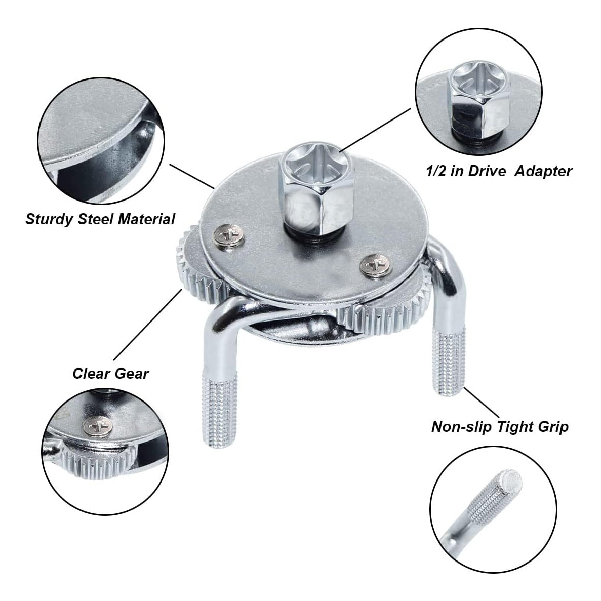 Oil Filter Wrench Set 2 Way 3 Leg Oil & Fuel Filter Wrench/Removal Tools