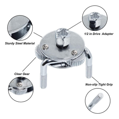Oil Filter Wrench Set 2 Way 3 Leg Oil & Fuel Filter Wrench/Removal Tools