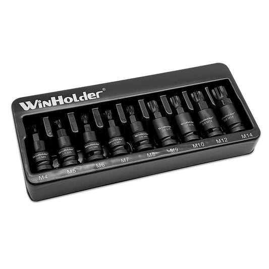 9pc Impact Spline Bit Socket Set 3/8" Dr M4 - M14