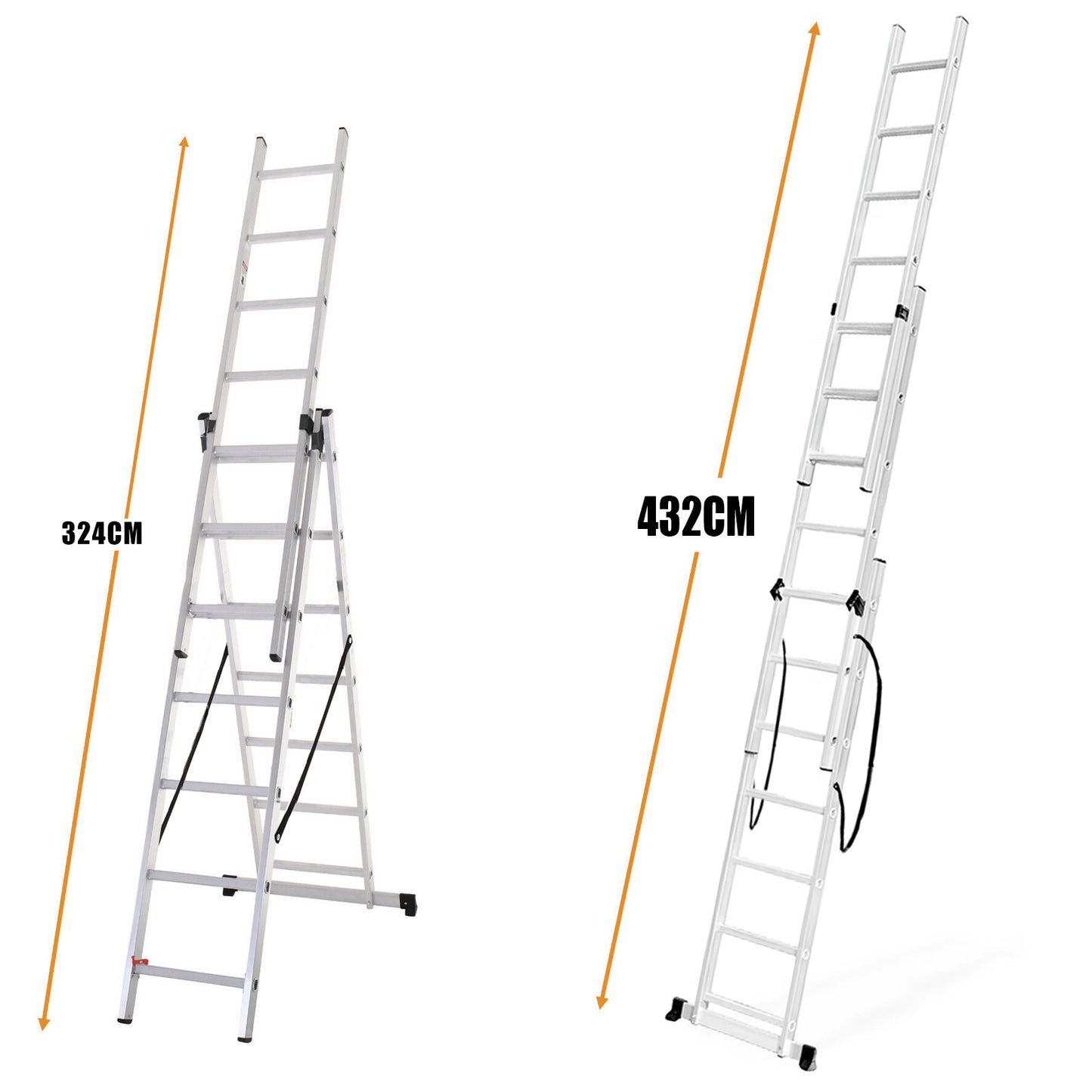 3 Section Extension Ladder (Silver）