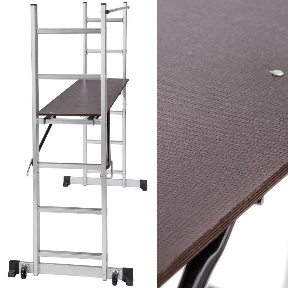 3 in 1-scaffolding step ladder or laying ladder with 2X Ruedas Wheel