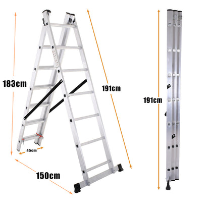 3 Section Extension Ladder (Silver）