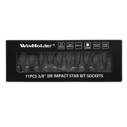 11PC 3/8" DR Impact Tamper Star Torx Bit Sockets