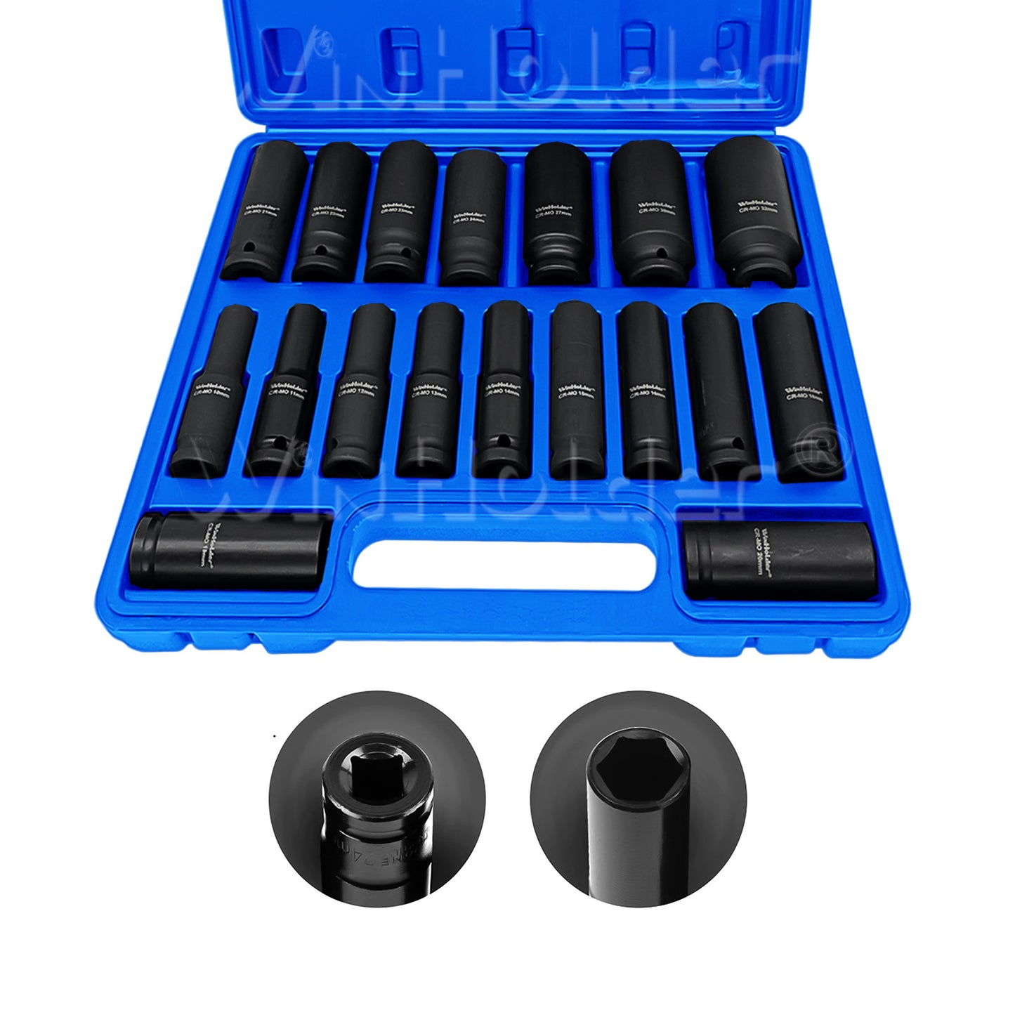 DEEP IMPACT SOCKET Set 1/2" Drive 10mm - 32mm 6pt Hex Long Reach Sockets 18pcs