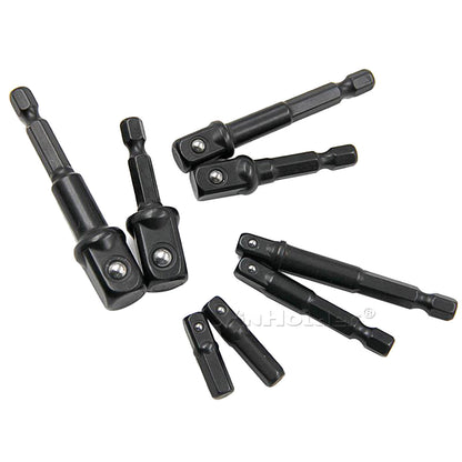 IMPACT Drill Socket Adaptor 8PCS Hex Drive To 1/4" 3/8" 1/2"
