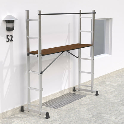 3 in 1-scaffolding step ladder or laying ladder with 2X Ruedas Wheel