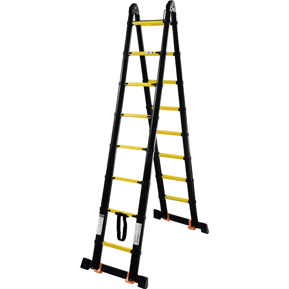 3.3M+3.3M Multi-Purpose Telescopic Ladder（Black With Yellow）