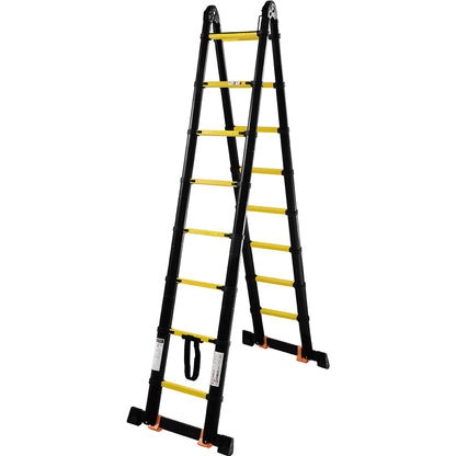 3.3M+3.3M Multi-Purpose Telescopic Ladder（Black With Yellow）