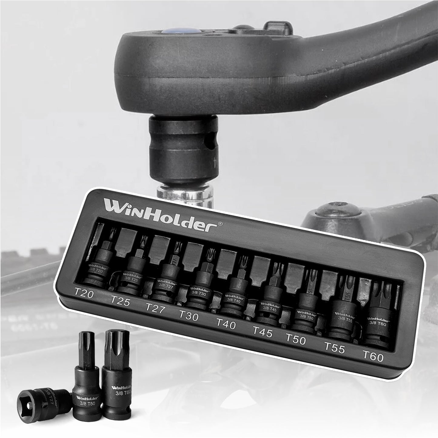 IMPACT TORX BIT Sockets Set 3/8" Dr T20 To T60