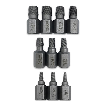 10pcs Screw Extractor Drill Bits Broken Damaged Bolt Stud Remover Set