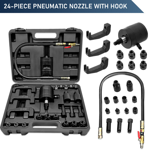 24 in 1 Upgraded Pneumatic Injector Puller Set Diesel Injector Extractor Tool