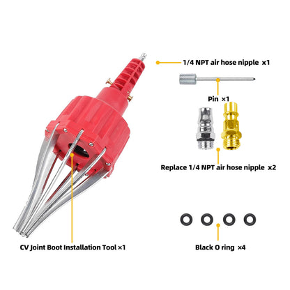 Pneumatic Air Power CV Joint Boot Expander Installation Removal Tool Kit