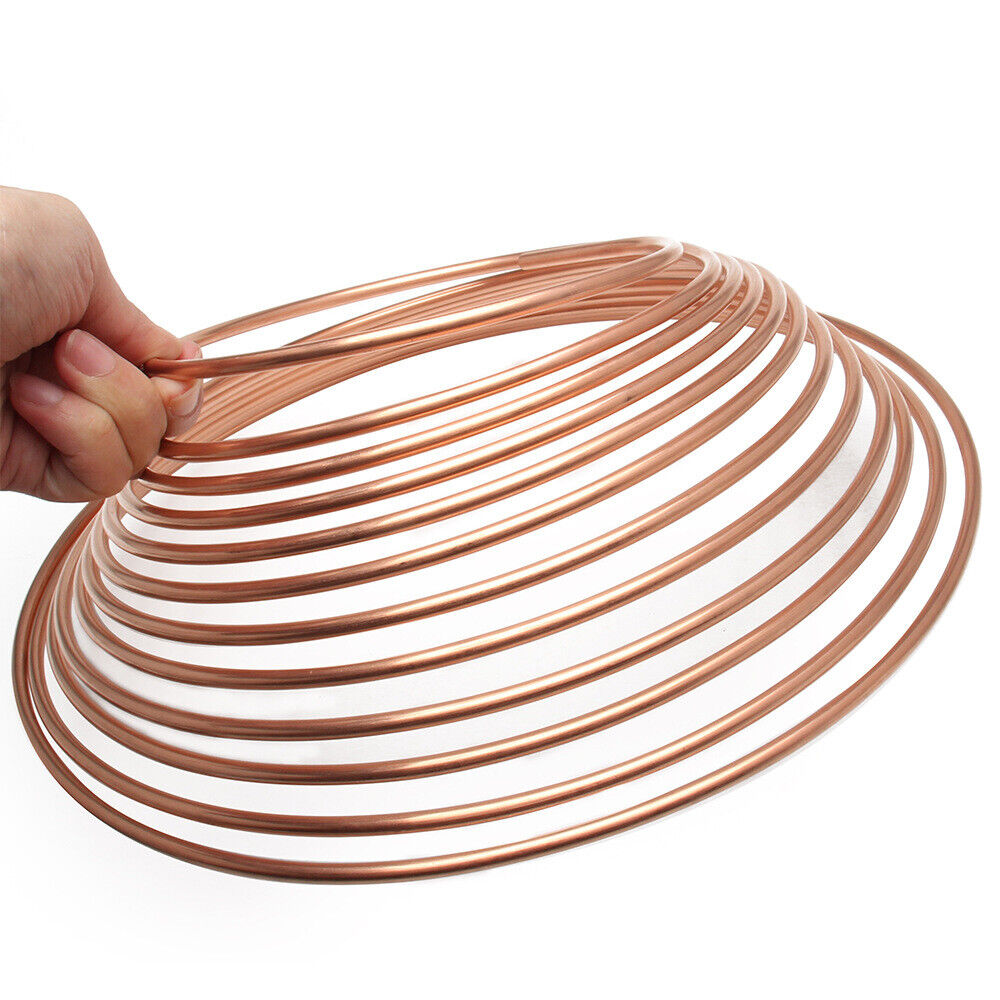 25ft Galvanized Copper Brake Pipe Hose Line Tube Roll 3/16'' Fittings Tubing Kit