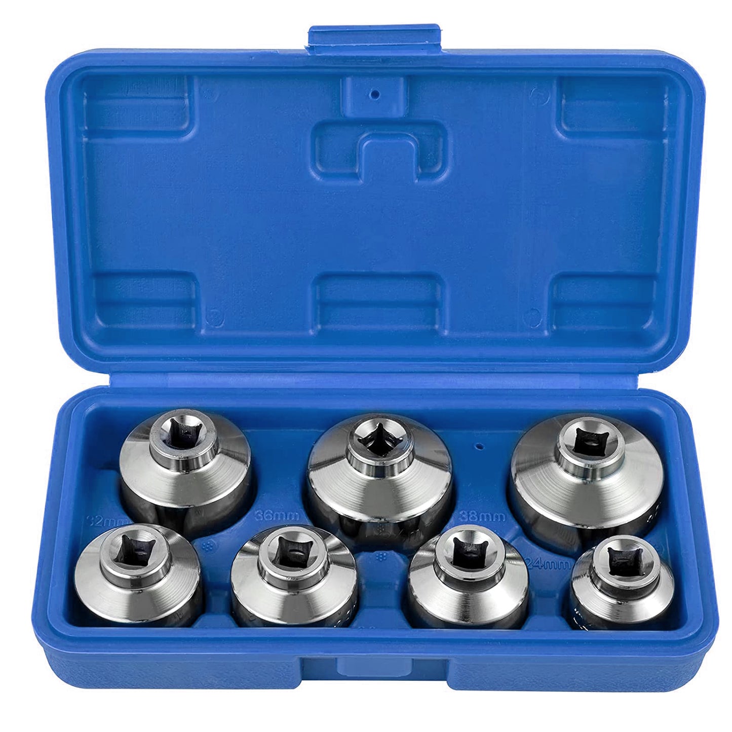7 Pcs Oil Filter Socket Set Wrench Tool 24mm 27mm 29mm 30mm 32mm 36mm
