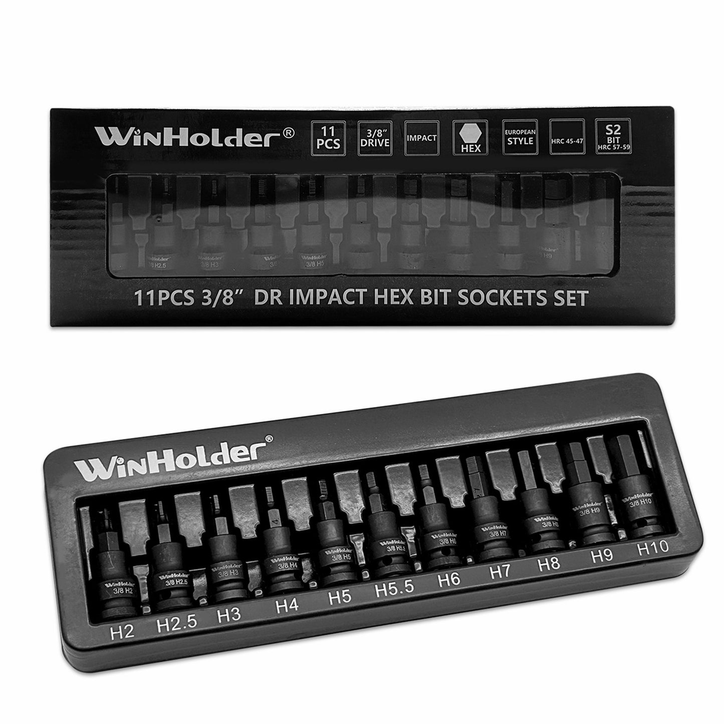 IMPACT HEX BIT Sockets Set 3/8" H2 To H10