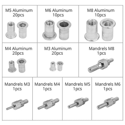 86PCS Threaded Nut Riveter Gun