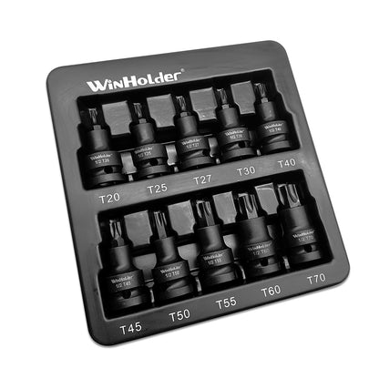 IMPACT TORX BIT Sockets Set 1/2" Dr T20 To T70