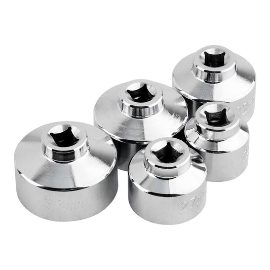 Oil Filter Socket Set 3/8" Dr 5 Pc 24 27 32 36 38mm Wrench Removal Tool