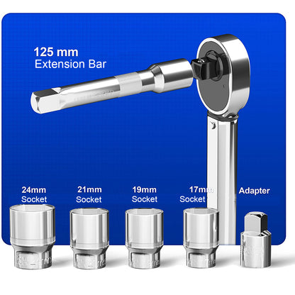 8PCS 1/2 " Ratcheting Torque Wrench