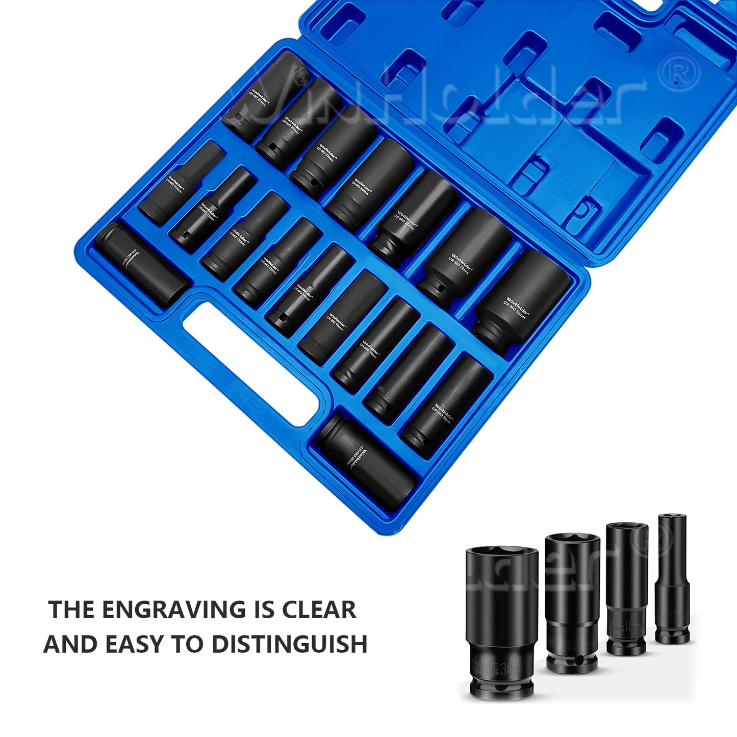 DEEP IMPACT SOCKET Set 1/2" Drive 10mm - 32mm 6pt Hex Long Reach Sockets 18pcs