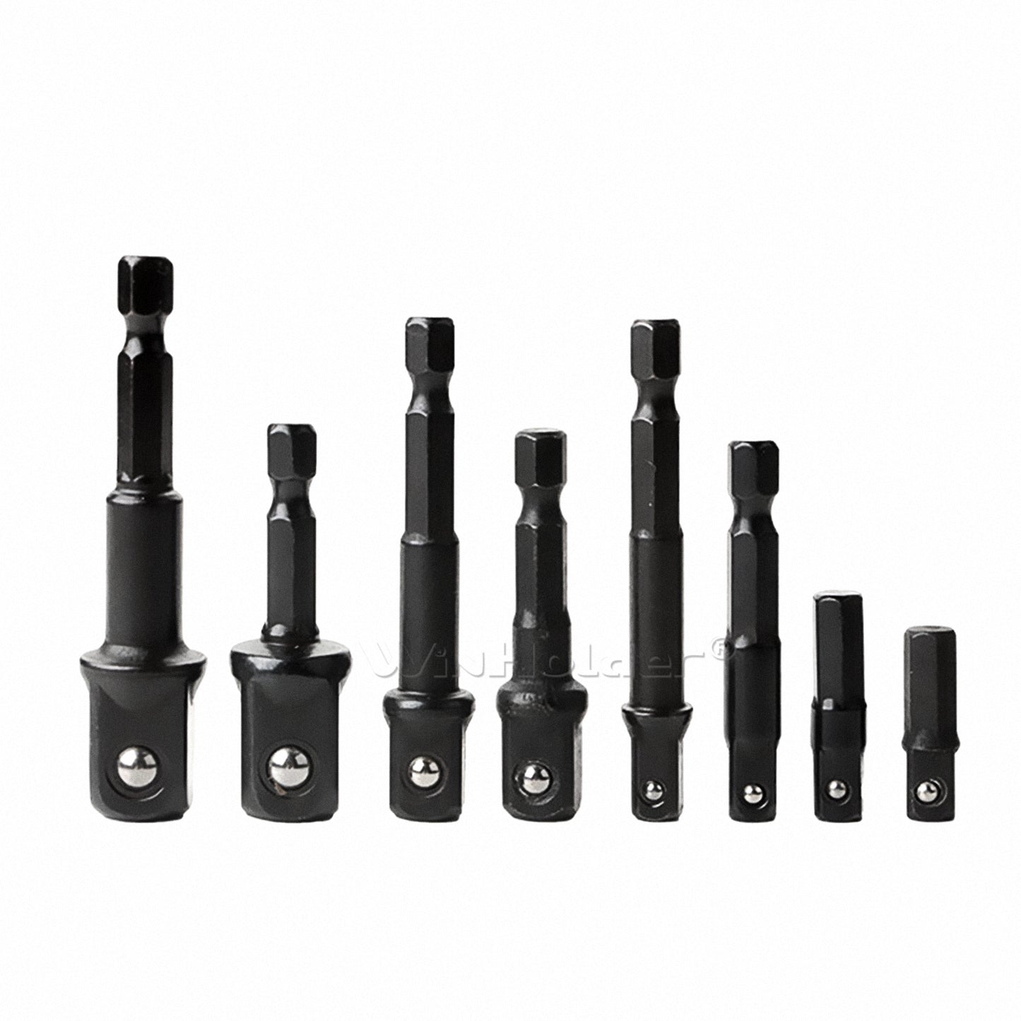 IMPACT Drill Socket Adaptor 8PCS Hex Drive To 1/4" 3/8" 1/2"