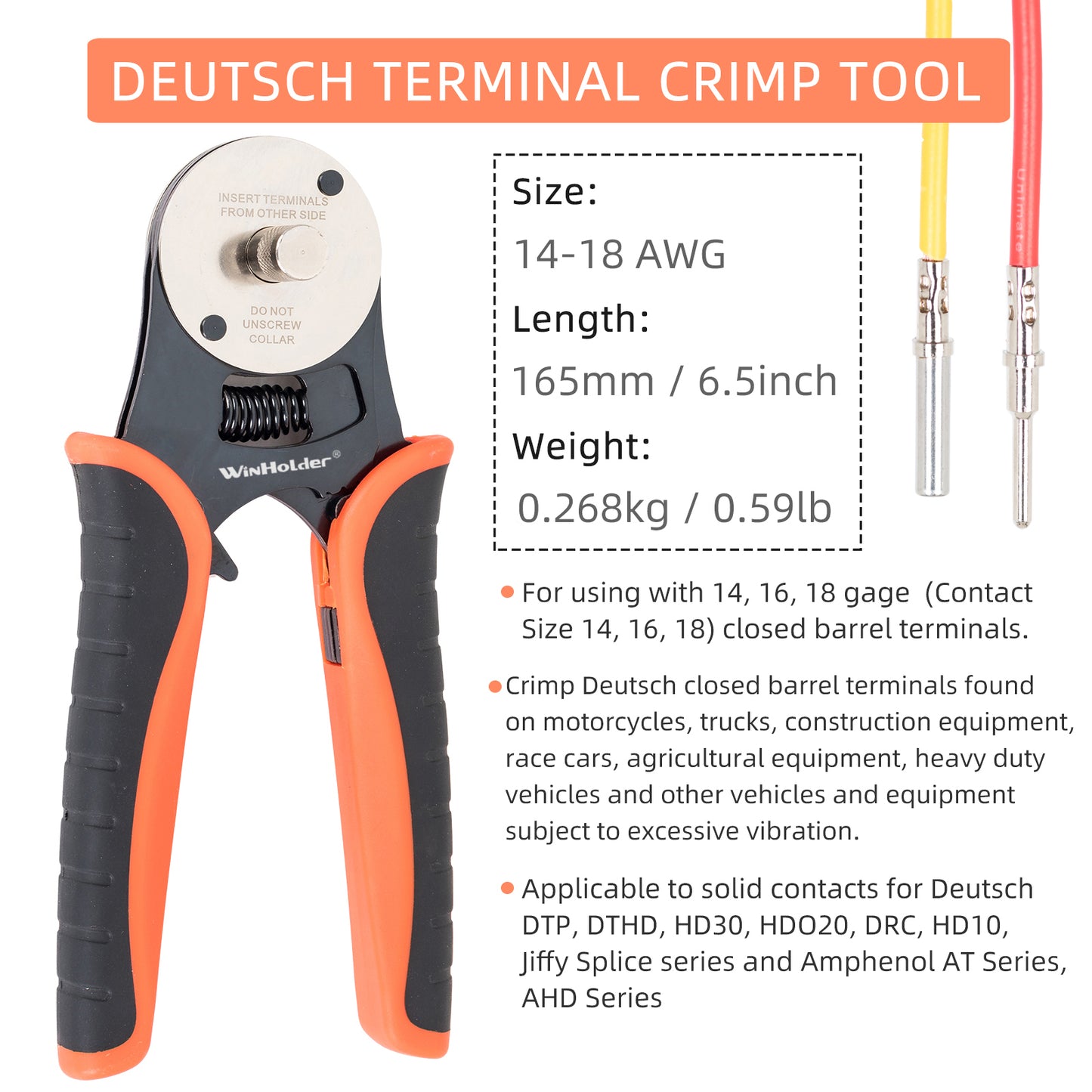 D sub pin crimper FOR  Deutsch Solid Contacts