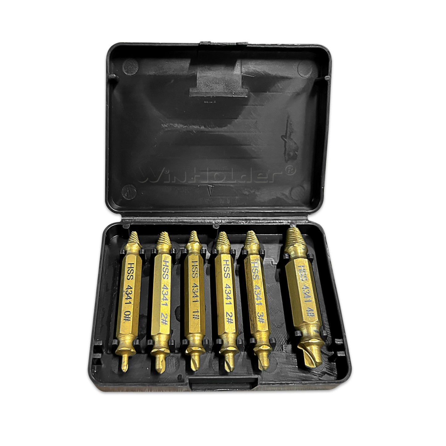 6PCS Broken Screw Extractor Remover Set Damaged Bolt Easy Out Stripped Drill Bit