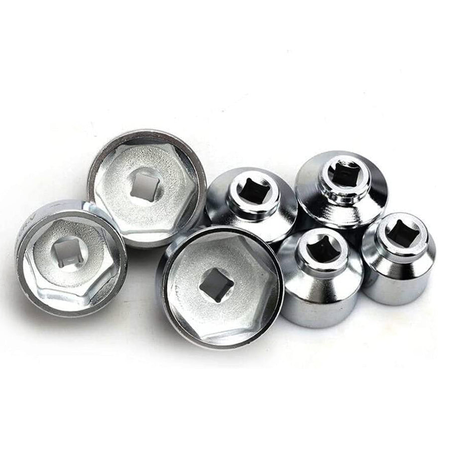 7 Pcs Oil Filter Socket Set Wrench Tool 24mm 27mm 29mm 30mm 32mm 36mm