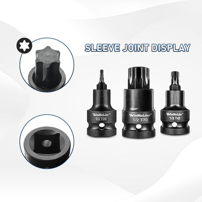IMPACT TORX BIT Sockets Set 1/2" Dr T20 To T70