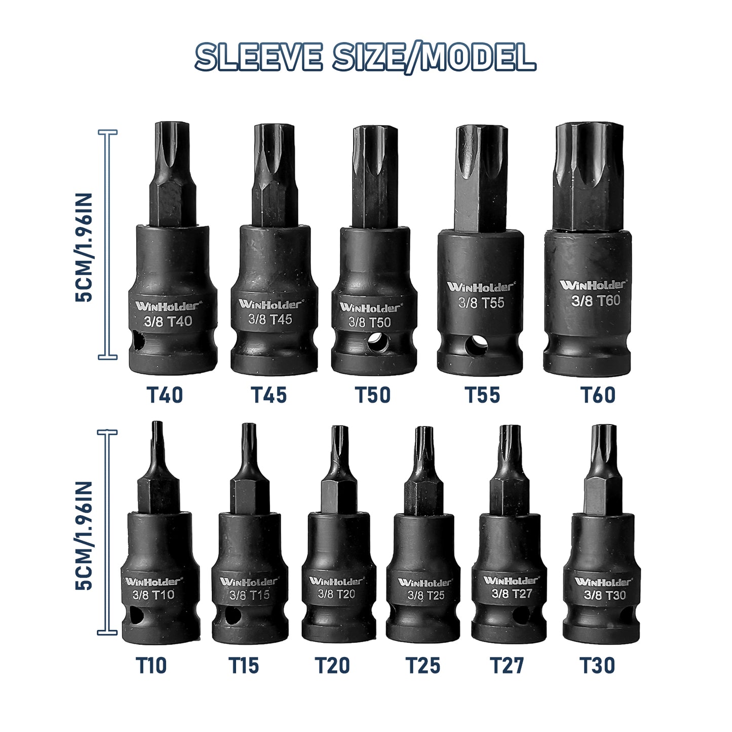 11PC 3/8" DR Impact Tamper Star Torx Bit Sockets