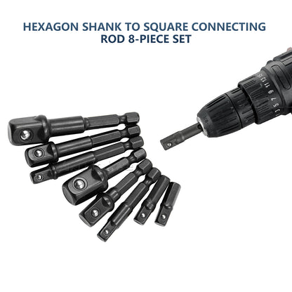IMPACT Drill Socket Adaptor 8PCS Hex Drive To 1/4" 3/8" 1/2"