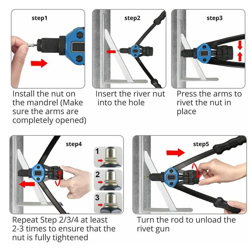 110PC Riveter Nut Rivnut Gun