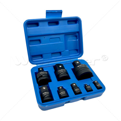 8PCS Impact Socket Adapter and Reducer Set, 1/4" 3/8" 1/2" 3/4" Impact Adapter Set Mechanic tools with Storage Case