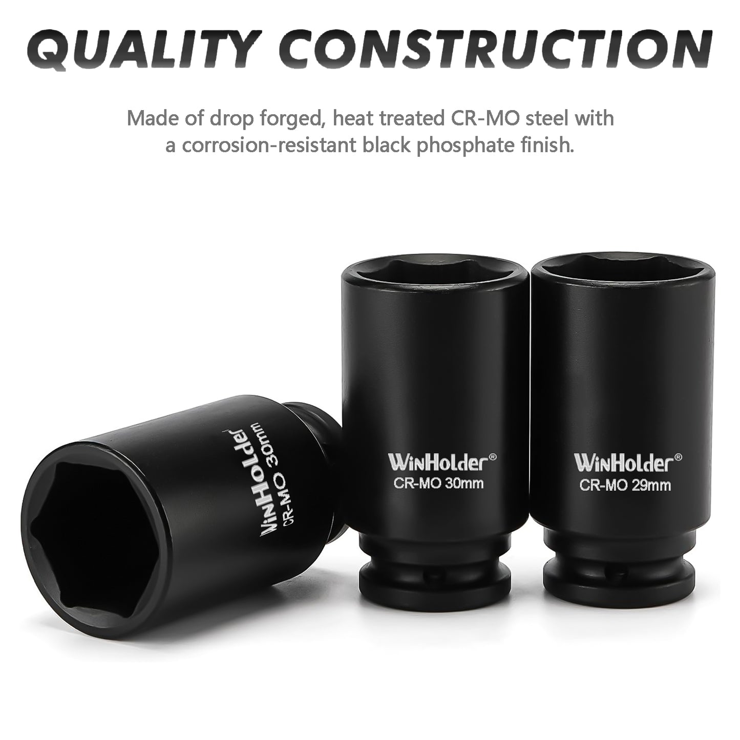 6 Point Axle Hub Nut DEEP IMPACT Socket Set 1/2"Dr Thin Wall Drive Shaft Socket