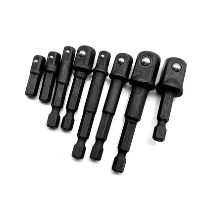 IMPACT Drill Socket Adaptor 8PCS Hex Drive To 1/4" 3/8" 1/2"