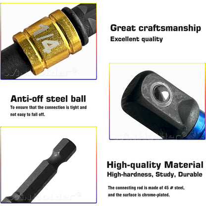 IMPACT Drill Socket Adaptor Hex 1/4" 3/8" 1/2"