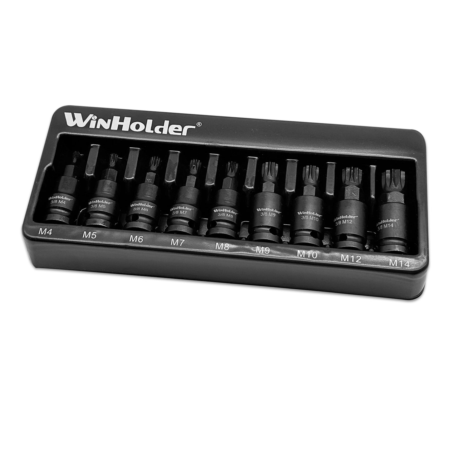 9pc Impact Spline Bit Socket Set 3/8" Dr M4 - M14