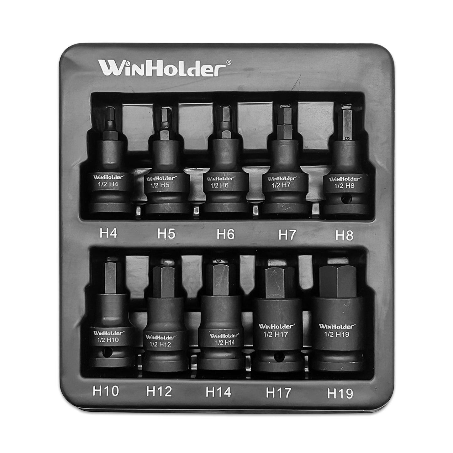 10pc IMPACT HEX BIT ALLEN Socket Set 1/2" Drive H4 - H19