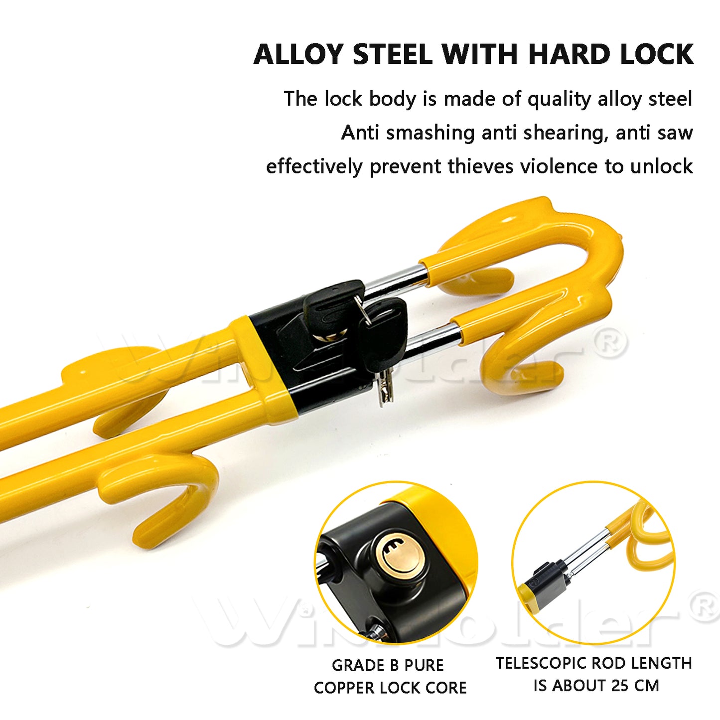 Twin Hooks Steering Wheel Lock
