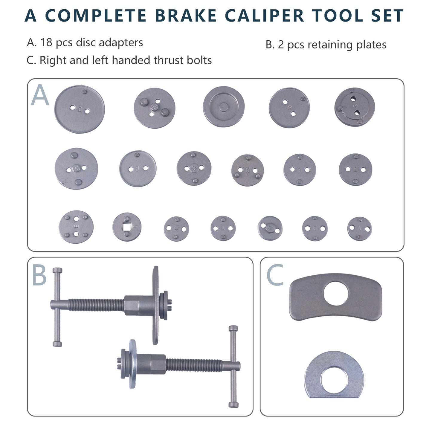 22pc Disc Brake Caliper Piston Rewind Tool Kit