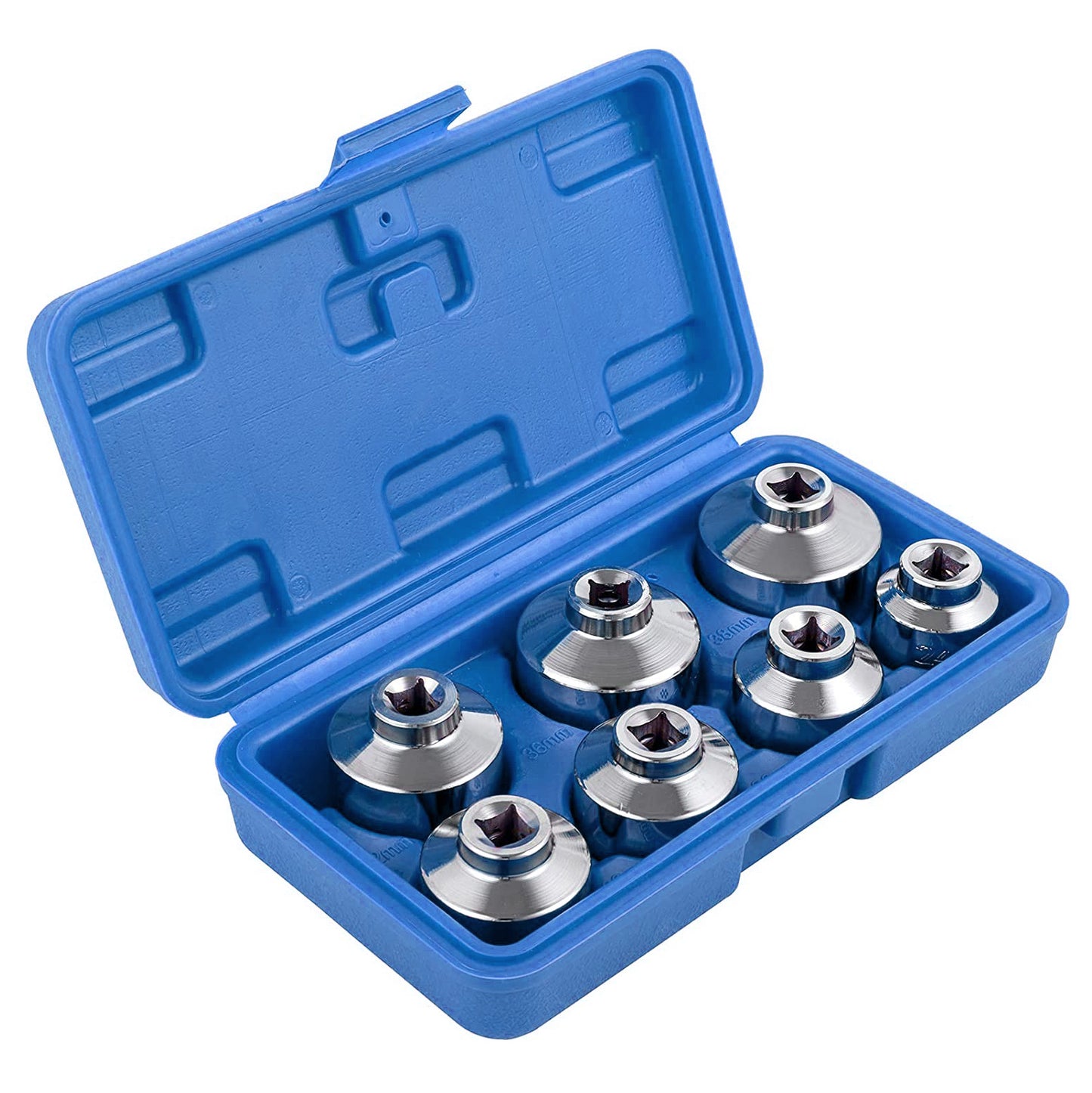 7 Pcs Oil Filter Socket Set Wrench Tool 24mm 27mm 29mm 30mm 32mm 36mm