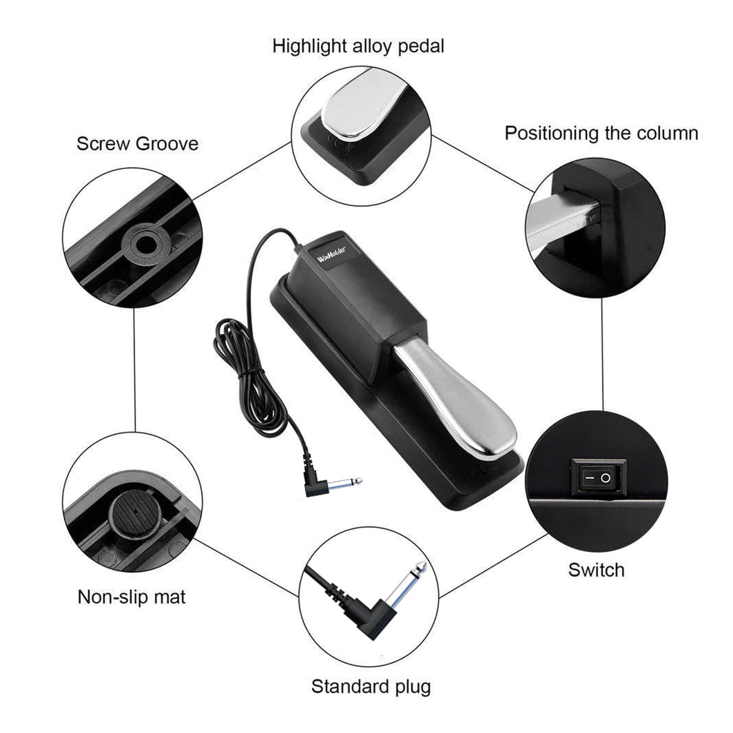 Universal Piano-style Sustain Foot Pedal