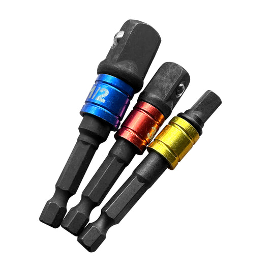 IMPACT Drill Socket Adaptor Hex 1/4" 3/8" 1/2"