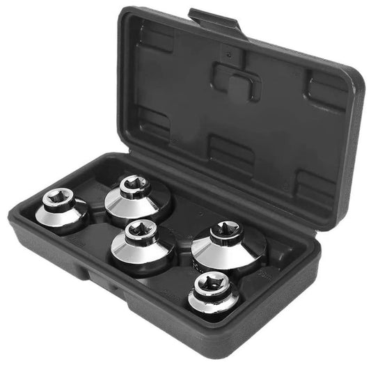 Oil Filter Socket Set 3/8" Dr 5 Pc 24 27 29 36 38mm Wrench Removal Tool